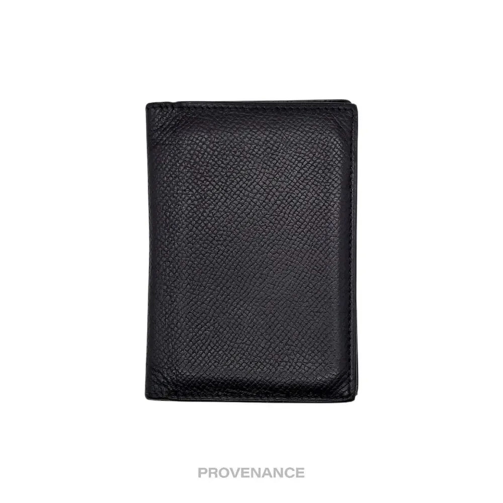 🔴 Hermes MC2 Euclide Card Holder Wallet - Epsom Noir Black